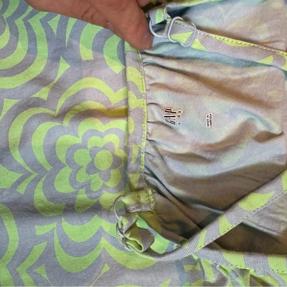 GAP Kids | Light Blue and Mint Green Patterned Cotton Sundress, Girls Medium